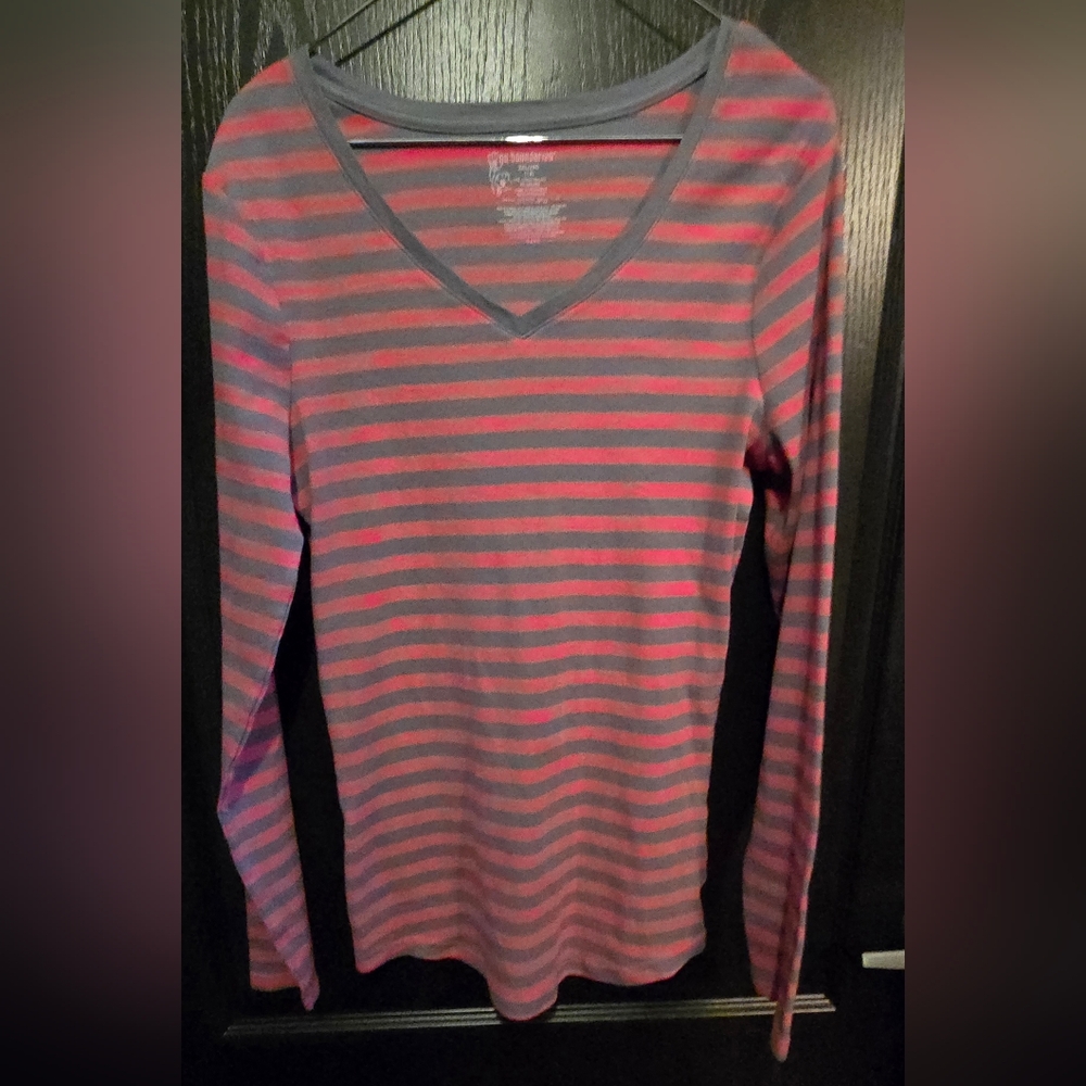 Hot Pink & Grey long sleeve shirt